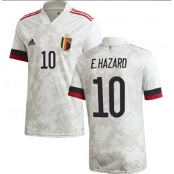 Camisola Bélgica E.Hazard 10 Equipamento Segundo Euro 2020 Manga Curta